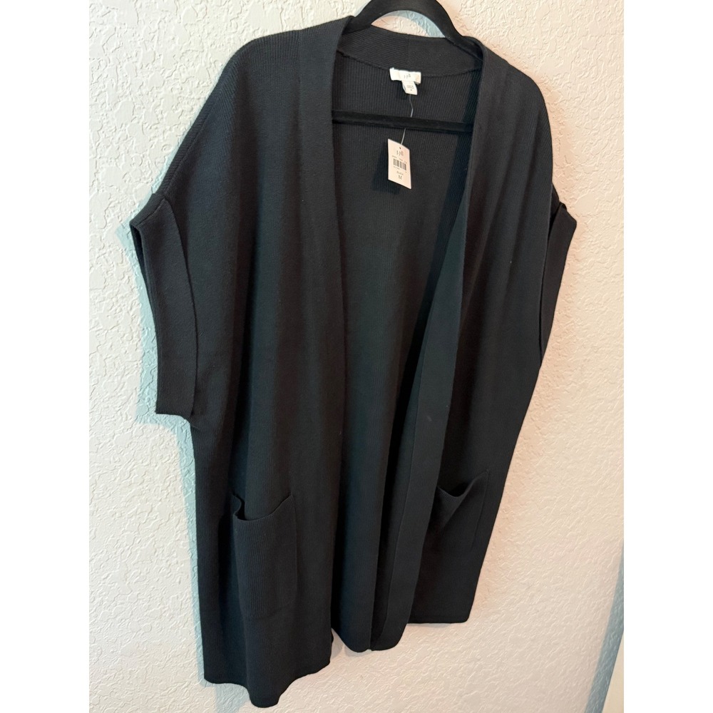 J. Jill Short Sleeve Open Front Cardigan Size M Minimalist Chic - Picture 4 of 6
